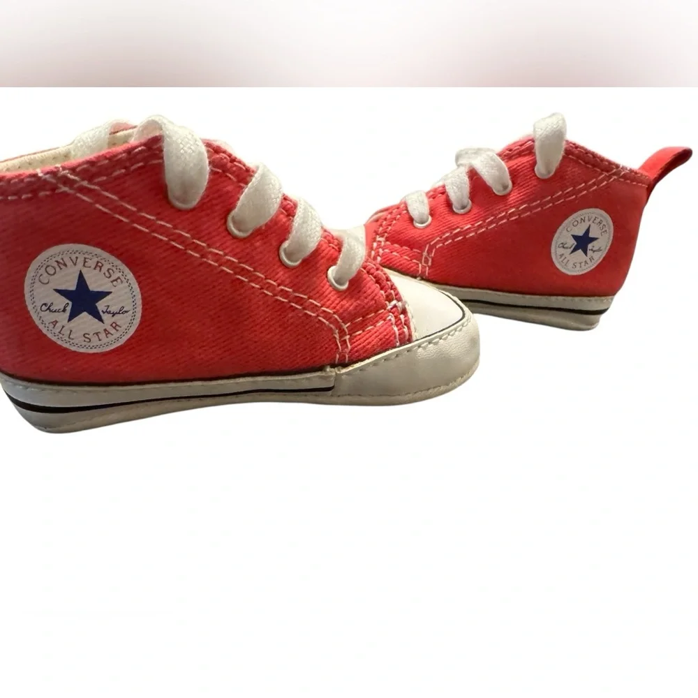 CONVERSE RED SIZE 3 CRIB SHOE - FIRST STAR HI - # 88875